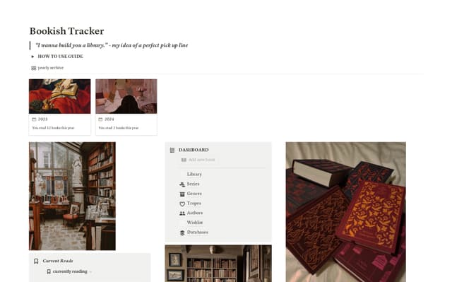 Dark Academia Book Tracker